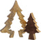 J-Line decoratie Kerstboom Puzzel - hout - bruin/naturel - large