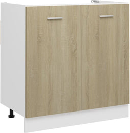 vidaXL - Wastafelonderkast - 80x46x81,5cm - bewerkt - hout - sonoma - eikenkleurig