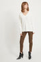 Vila Viril - Oversize V-neck Knit Top - Viscose/Polyamide/Polyester - Wit (Alyssum) Dames Maat - XS