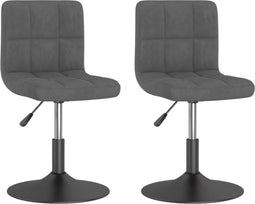 vidaXL - Eetkamerstoelen - draaibaar - 2 - st - fluweel - donkergrijs