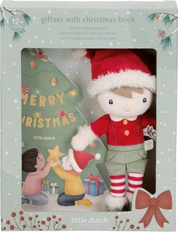 Jim - Cadeauset Bijna kerst - Boek en knuffel - Groen Rood Wit