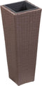 vidaXL - Plantenbak - verhoogd - 30x30x80 - cm - poly - rattan - bruin