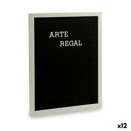 Schilderij Zwart Wit Paneel 144 Letters (2,5 x 50,5 x 40,5 cm) (12 Stuks)