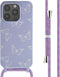 imoshion Hoesje Geschikt voor iPhone 15 Pro Hoesje Met Koord - imoshion Siliconen design hoesje met koord - Meerkleurig / Butterfly