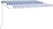 vidaXL - Luifel - handmatig - uittrekbaar - met - LED - 400x300 - cm - blauw - en - wit