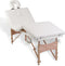 vidaXL - Inklapbare - massagetafel - 4 - zones - met - houten - frame - (creme)