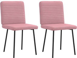 vidaXL - Eetkamerstoelen - 2 - st - fluweel - roze