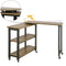 SoBuy Draaibare Bijzettafel - 133x30x69 cm - 6 wielen - Zwart