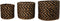 Mandenset - zwart/naturel - waterhyacint - set van 3