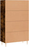 vidaXL - Hoge - kast - 69,5x31x115 - cm - bewerkt - hout - gerookt - eikenkleurig