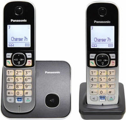 Panasonic KX-TG6812FRB - DECT-telefoon - 2 handsets - Nummerherkenning - Zwart Zilver (2 stuks)