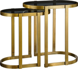 Mica Decorations Kevin - Bijzettafel - Set van 2 - L54 x B34 x H56 cm - Goud (2 stuks)