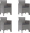 vidaXL - Tuinmeubels - met - Kussens - 4 - stuks - Lichtgrijs - Poly - Rattan