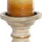 Kroonkandelaar DKD Home Decor Wit Bruin Metaal Plastic Mangohout Gebloemd Indiaas 12,5 x 12,5 x 31 cm
