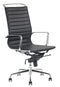 Feel Furniture - Luxe design bureaustoel van 100% rundleer - Hoge rugleuning - Zwart