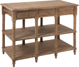 J-Line console 6 Laden - hout - naturel