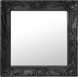vidaXL - Wandspiegel - barok - stijl - 50x50 - cm - zwart