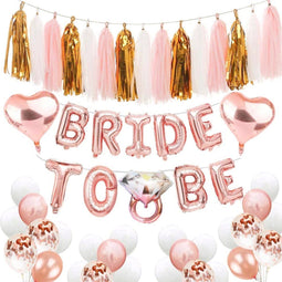 Happy Goods Bride to Be Versiering - Vrijgezellenfeest Vrouw - Ballonnen & Accessoires - Rose Goud (32 stuks)