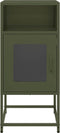 vidaXL - Nachtkastje - 36x39x78 - cm - koudgewalst - staal - olijfgroen