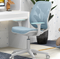 Costway Ergonomische Kinderstoel - Hoogte verstelbaar - Gebogen rugleuning - Wit/blauw