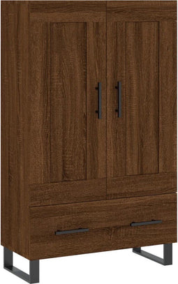 vidaXL - Hoge - kast - 69,5x31x115 - cm - bewerkt - hout - bruin - eikenkleur