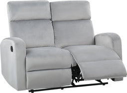 VERDAL - Tweezitsbank verstelbaar - Lichtgrijs - Fluweel