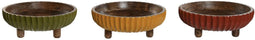 Middenstuk Home ESPRIT Geel Groen Koraal Koloniaal 25 x 25 x 9 cm (3 Stuks)