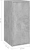 vidaXL - Schoenenkast - 32x35x70 - cm - bewerkt - hout - betongrijs