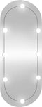vidaXL - Wandspiegel - met - LED's - ovaal - 45x100 - cm - glas