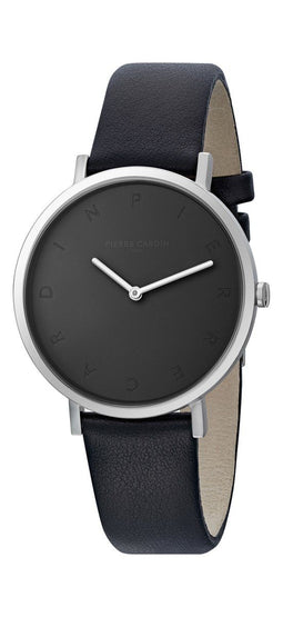 Pierre Cardin Belleville Tribute CBV.1002 Horloge - Leer - Zwart - Ø 39 mm