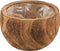 J-Line bloempot Bol Paulownia - hout - bruin - Ø 17.00 cm