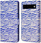 iMoshion Hoesje Geschikt voor Google Pixel 6a Hoesje Met Pasjeshouder - iMoshion Design Bookcase smartphone - Meerkleurig / White Blue Stripes
