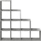 vidaXL - Kamerscherm - / - boekenkast - 4-laags - 131,5x29x131,5 - cm - hout - grijs