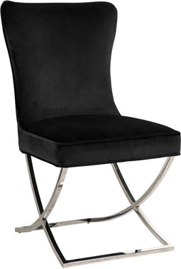 Richmond Stoel Chelsea Black velvet / silver (Quartz Black 800)