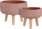 Mica Decoations Nuovo Plantenbak - H24 x Ø30 cm - Magnesium - Terra - Set van 2