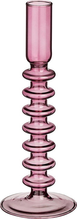 Mica Decorations Agios Kandelaar - H20 x Ø8 cm - Glas - Donkerpaars