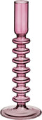 Mica Decorations Agios Kandelaar - H20 x Ø8 cm - Glas - Donkerpaars