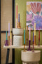 Mica Decorations Agios Kandelaar - H20 x Ø8 cm - Glas - Donkerpaars