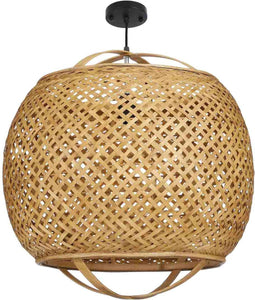 Mica Decorations Alain Hanglamp - H50 x Ø49 cm - Bamboe - Bruin