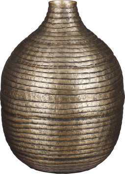 Mica Decorations Albany Vaas - H28 x Ø21 cm - Aluminium - Donkergoud