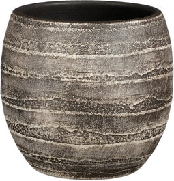 Mica Decorations Alentejo Bloempot - 20x20x19 cm - Terracotta - Zwart