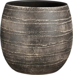Mica Decorations Alentejo Bloempot - 27x27x24 cm - Terracotta - Zwart