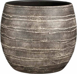 Mica Decorations Alentejo Bloempot - 30x30x28 cm - Terracotta - Zwart