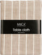 Mica Decorations Alivo Tafelkleed - L250 x B140 cm - Organisch Katoen - Beige, Wit