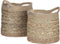 Mica Decorations Anne Plantenmand - Set van 2 - H28 x Ø30 cm - Zeegras - Lichtbruin