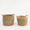 Mica Decorations Anne Plantenmand - Set van 2 - H28 x Ø30 cm - Zeegras - Lichtbruin