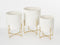 Mica Decorations Aries Bloempot op Standaard - Set van 3 - H32 x Ø24 cm - Wit