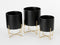 Mica Decorations Aries Bloempot op Standaard - Set van 3 - H32 x Ø24 cm - Zwart