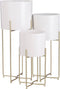 Mica Decorations Aries Bloempot op Standaard - Set van 3 - H58 x Ø24 cm - Wit