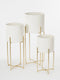 Mica Decorations Aries Bloempot op Standaard - Set van 3 - H58 x Ø24 cm - Wit